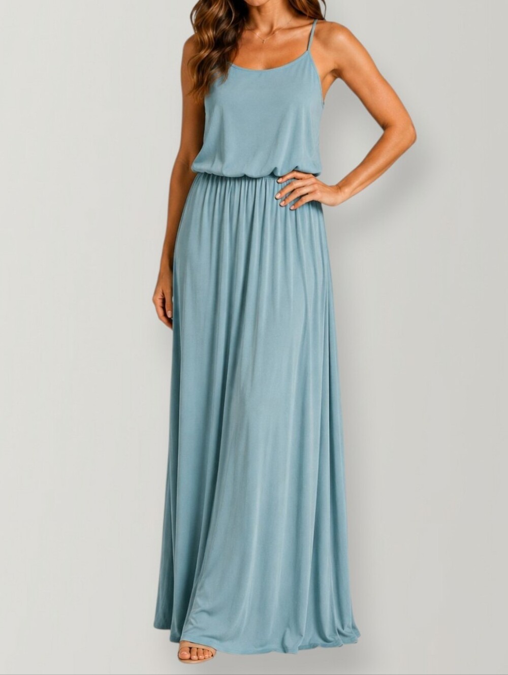 Women's Halter Blue Maxi Dress Size Small
